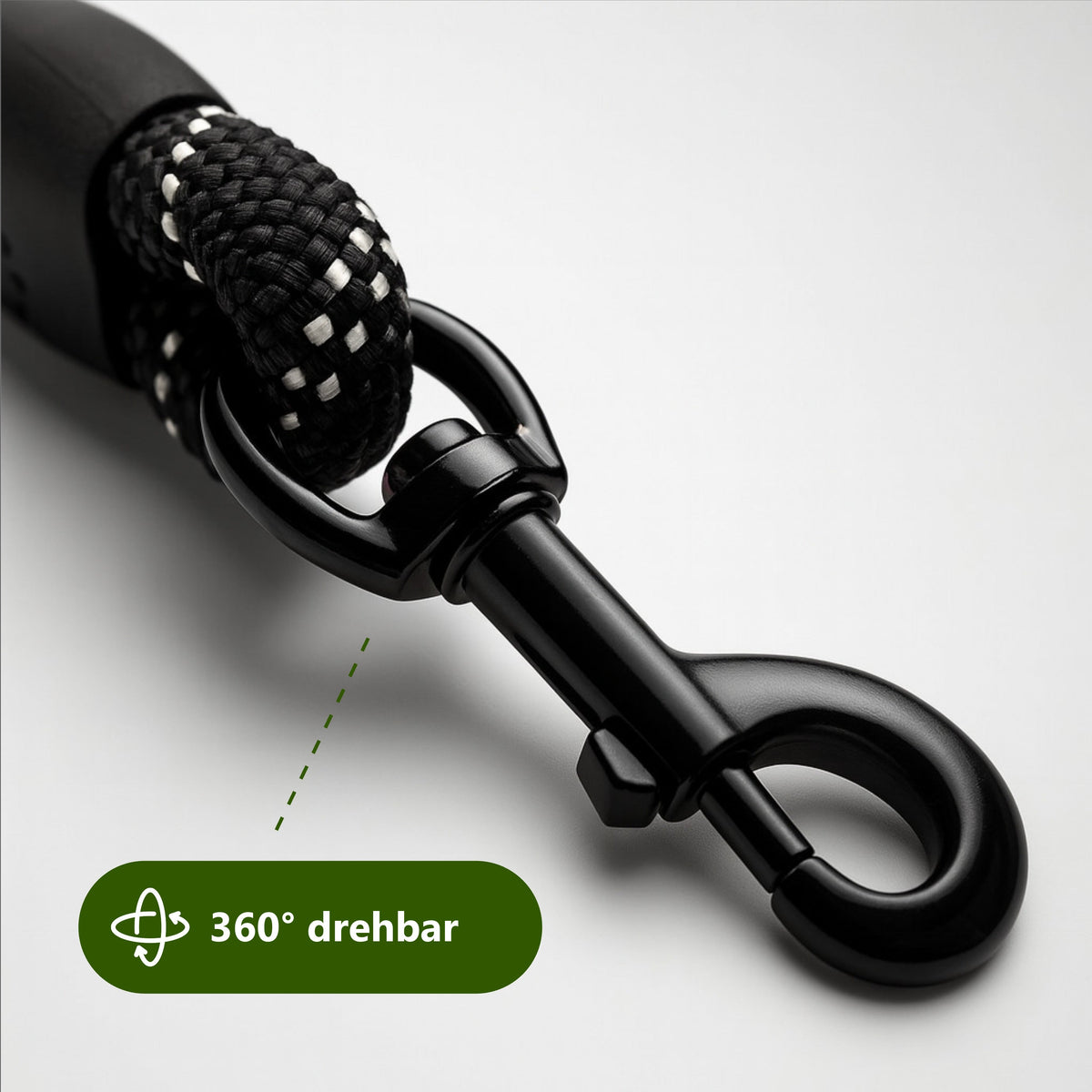 Reflektierende Nylonleine – 360°-Karabiner
